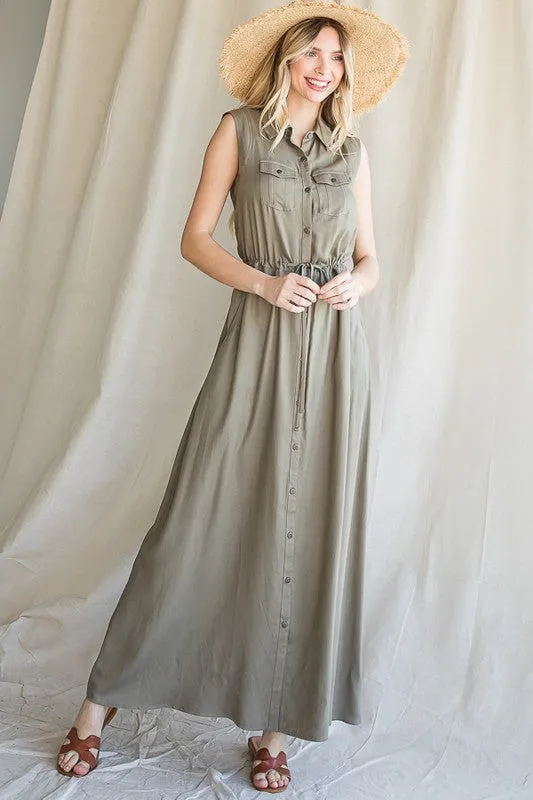 Lilyana Button Down Maxi Dress