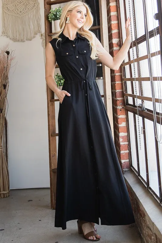Lilyana Button Down Maxi Dress