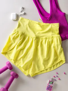 Lime Track Shorts