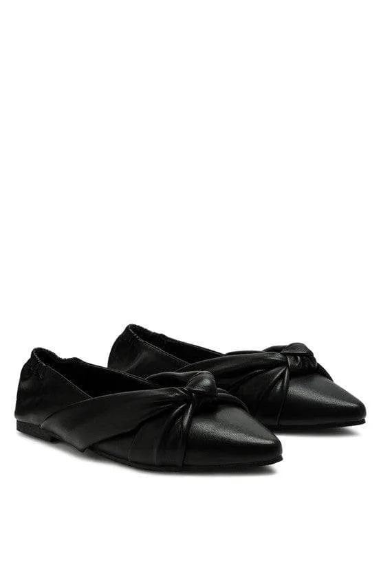 LONDON RAG: Norma Knot Detail Elasticated Ballet Flats, 2 Colors