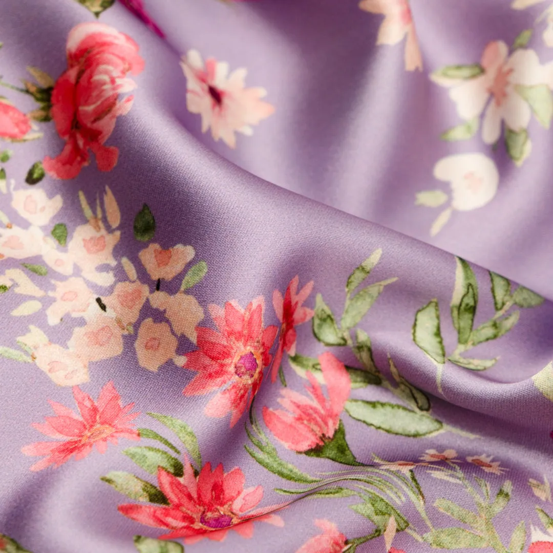 Love In Bloom Poly Satin - Lavender