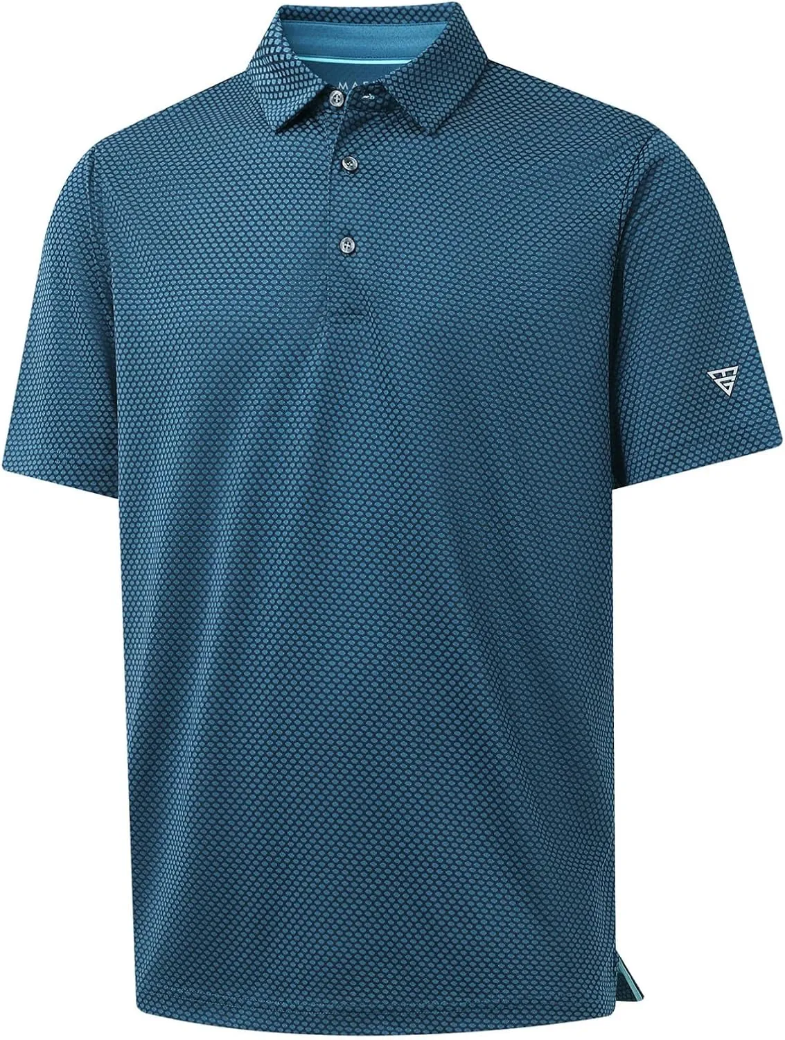 M MAELREG Golf Shirts for Men Moisture Wicking Jacquard Breathable Performance Dry Fit Collared Mens Polo Shirts Short Sleeve