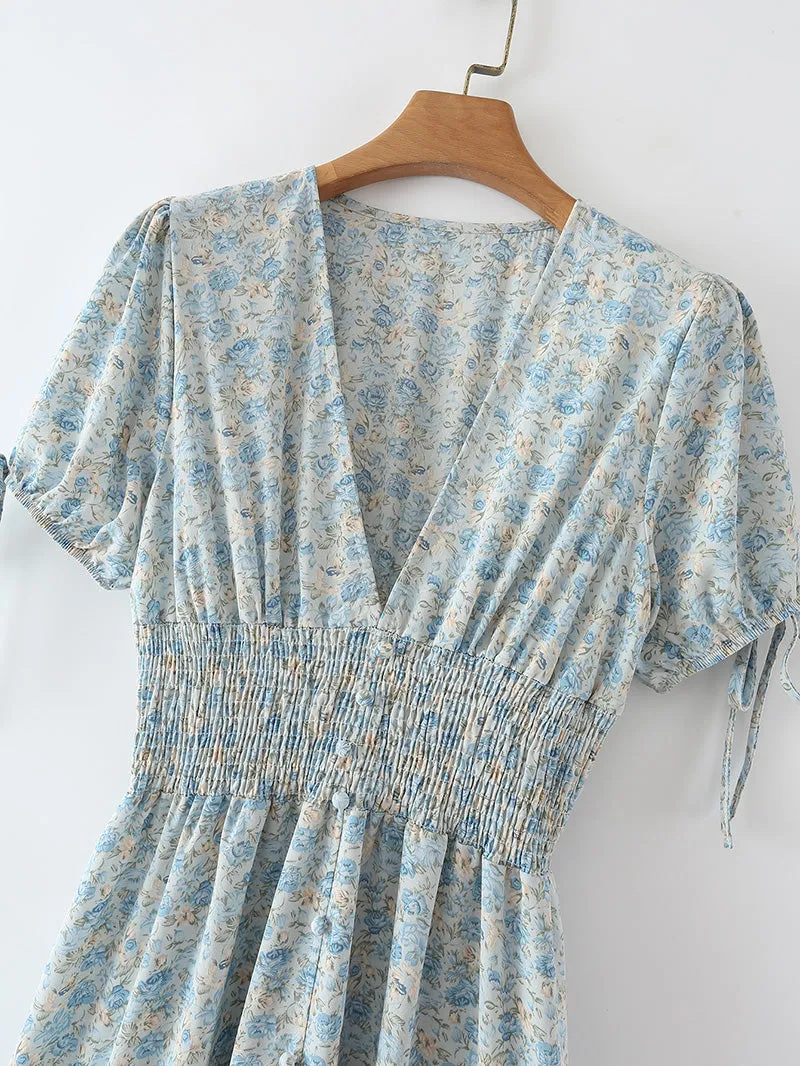 Marilyn V-neck Floral Midi Dress