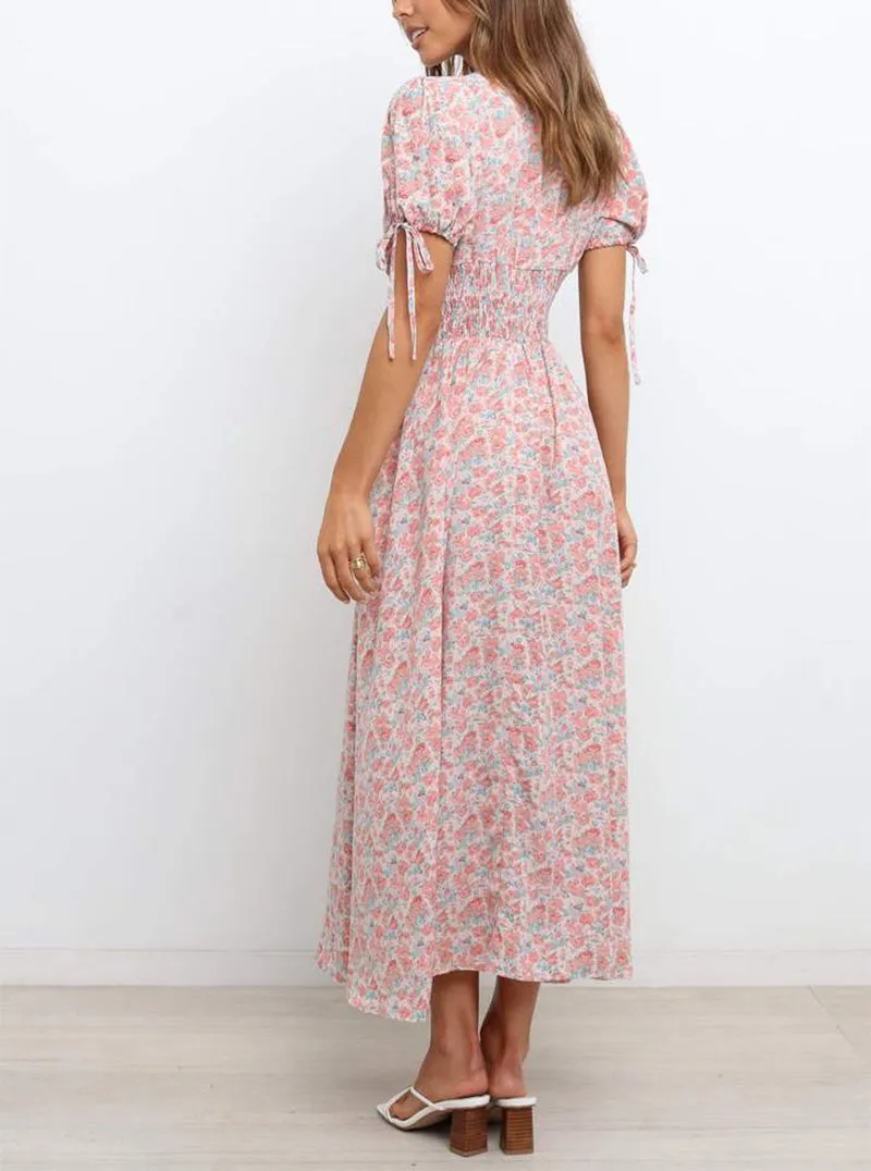 Marilyn V-neck Floral Midi Dress