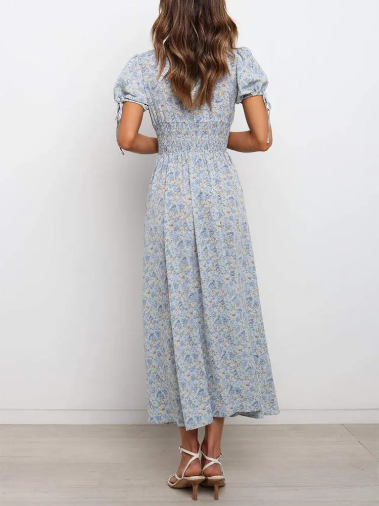 Marilyn V-neck Floral Midi Dress