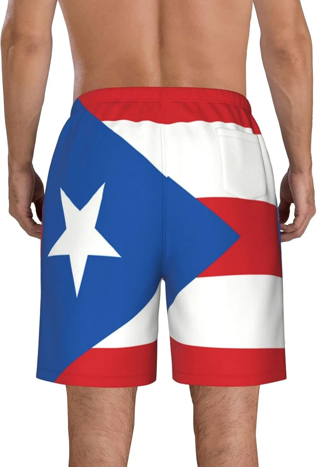 Men's Beach Shorts Drawstring Quick Dry Running Athletic Shorts Comfortable Loose Gym Shorts Swimsuit Pants with Pockets
