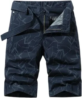 Men's Summer Solid Cotton Outdoor Cargo Leisure Shorts Buttons Straight Comfortable
