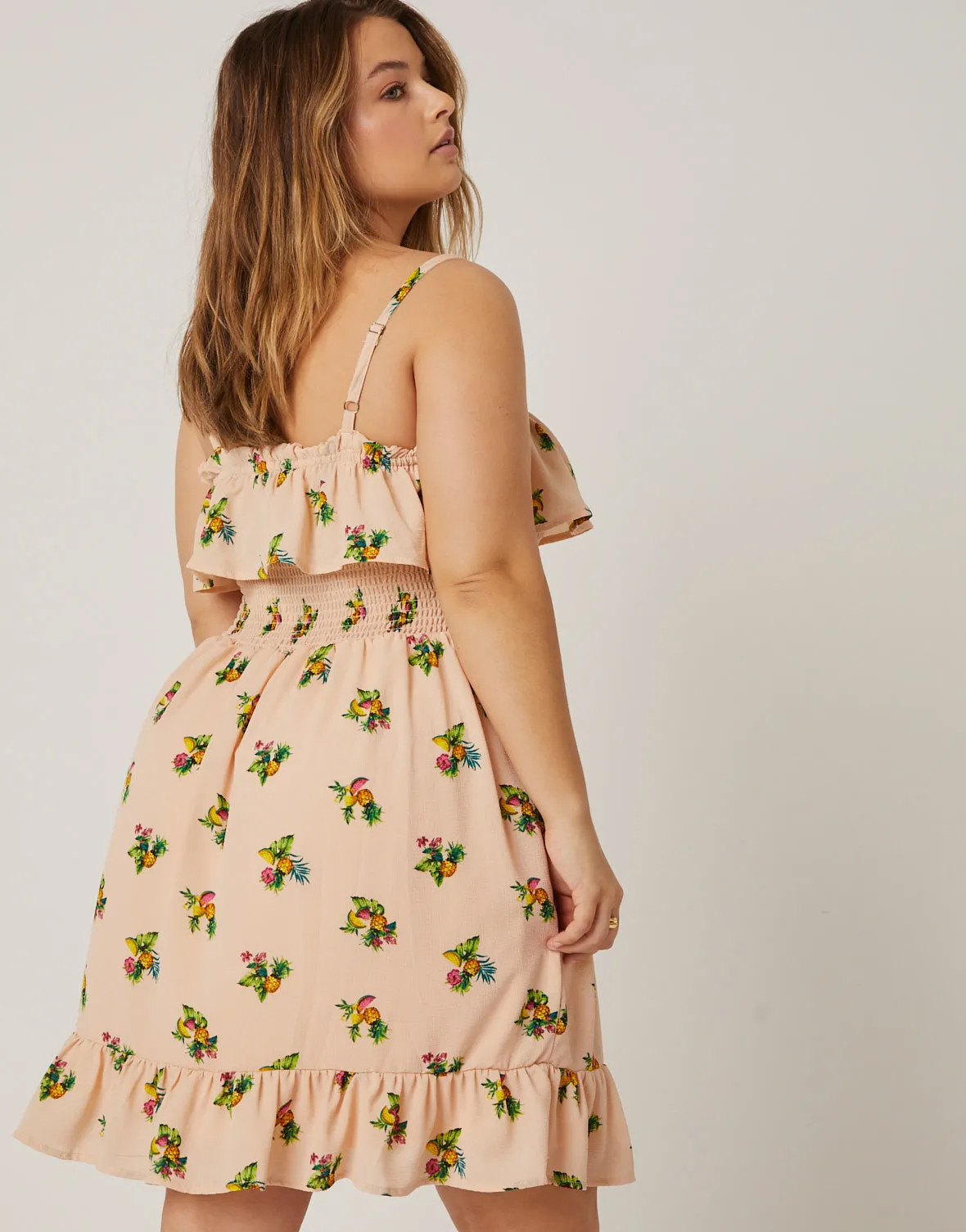 Plus Size Fruit Pattern Sundress