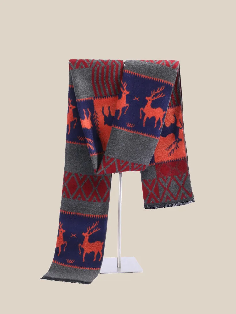 Reindeer Pattern 100% Cotton Scarf