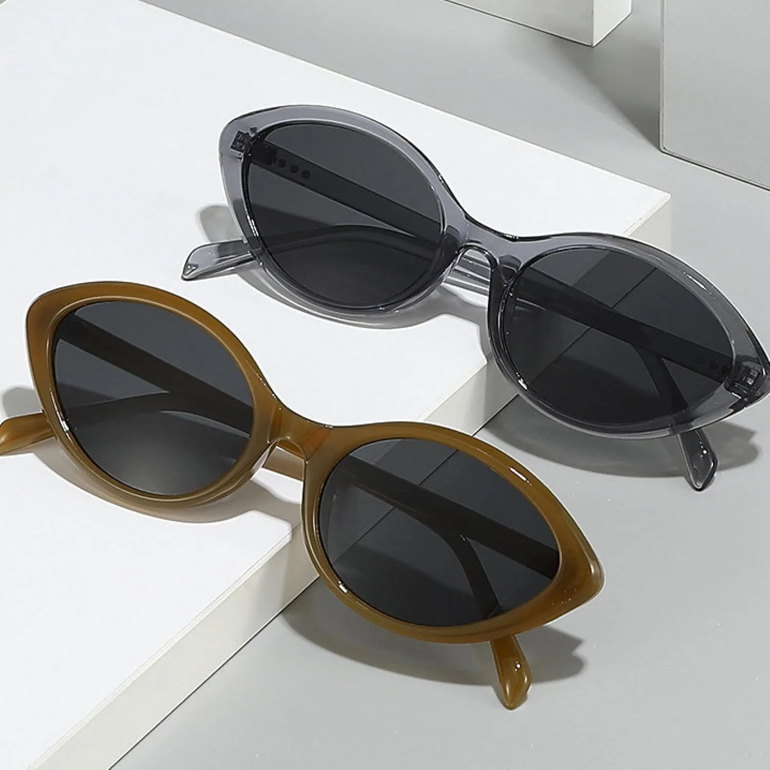Retro Cat Eye Women Sunglasses Vintage Lens Men Luxury Uv400