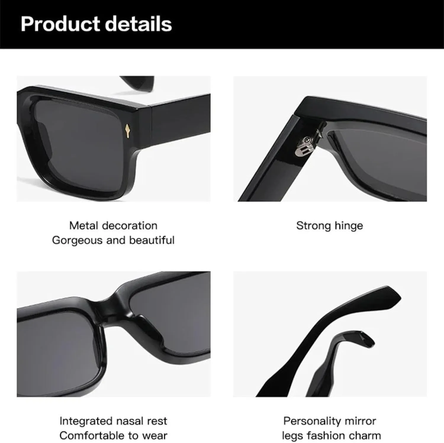 Retro Sunglasses Women Uv400 Fashion Rivets Men Clear Gradient