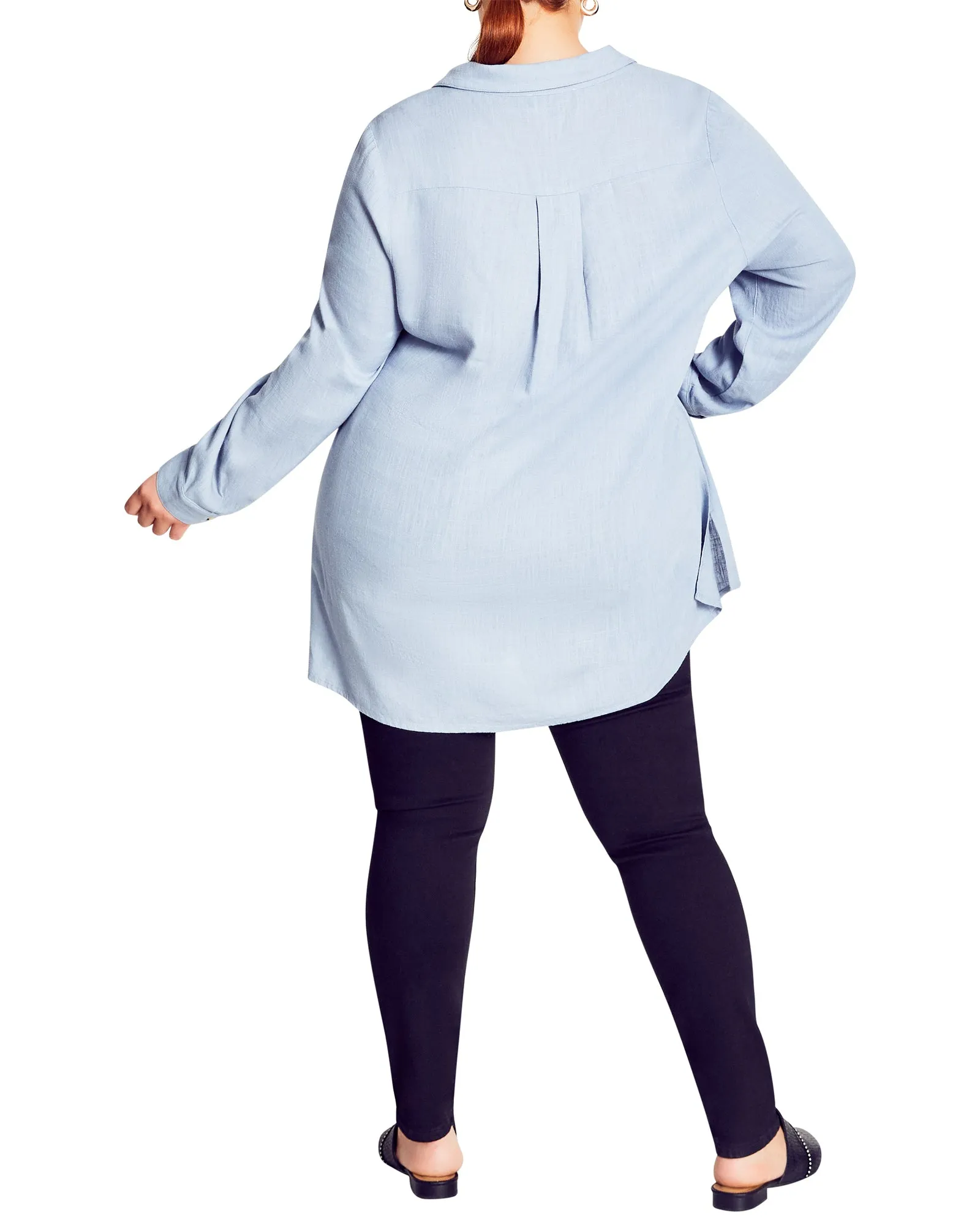 Sheila Linen Mix Shirt | Azure Blue