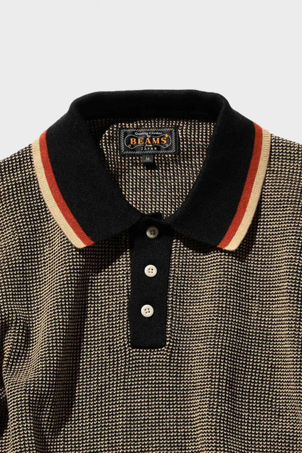 Slab Knit Polo Cotton Linen - Black