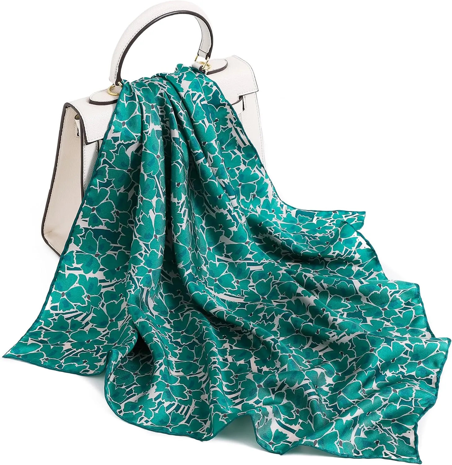 STARWHISPER 100% Pure Mulberry Silk Scarf-27''x27'' 14MM Pure Silk Twill Scarf for Women Square Scarf with Gift Packaging