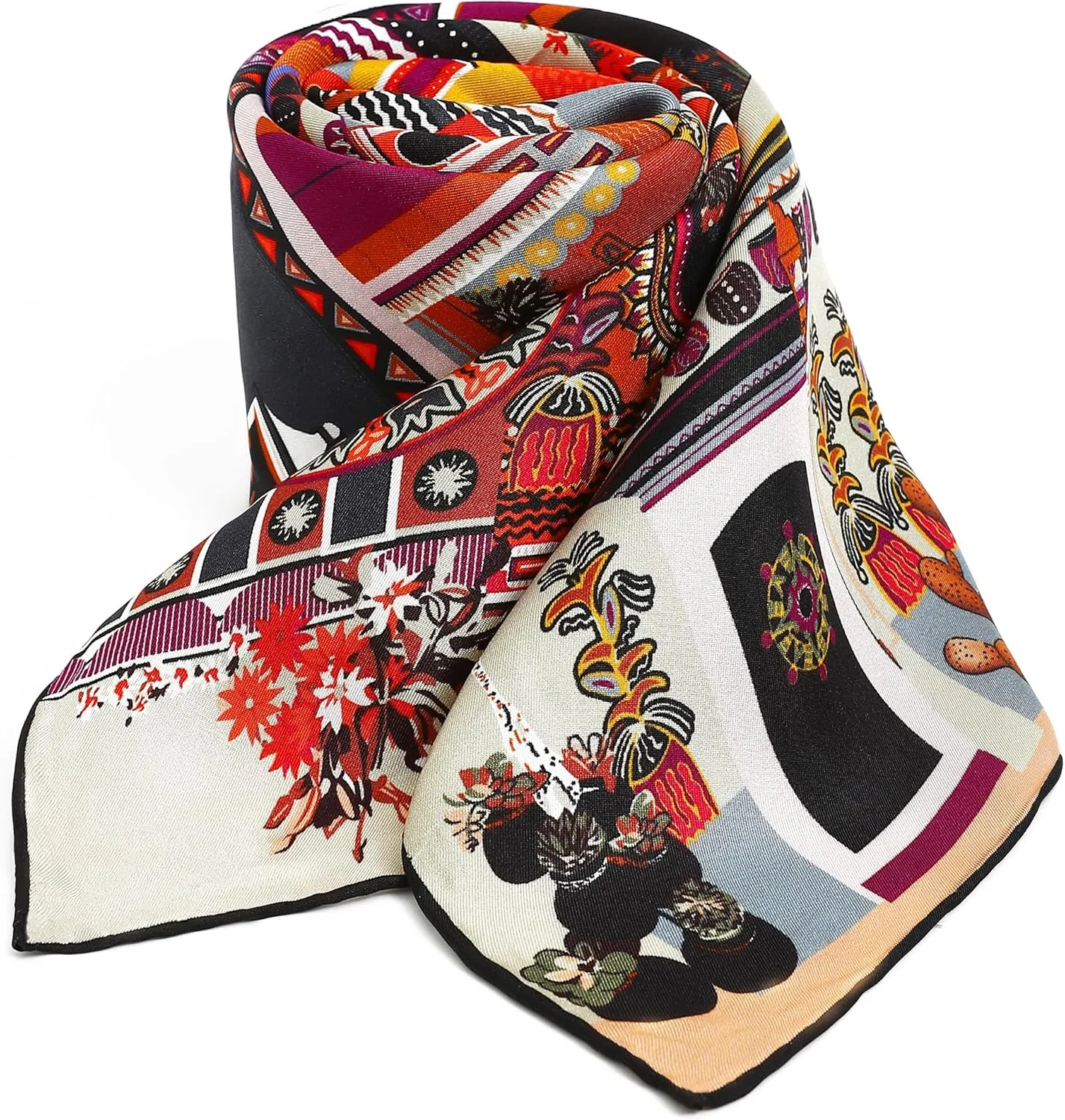STARWHISPER 100% Pure Mulberry Silk Scarf-27''x27'' 14MM Pure Silk Twill Scarf for Women Square Scarf with Gift Packaging