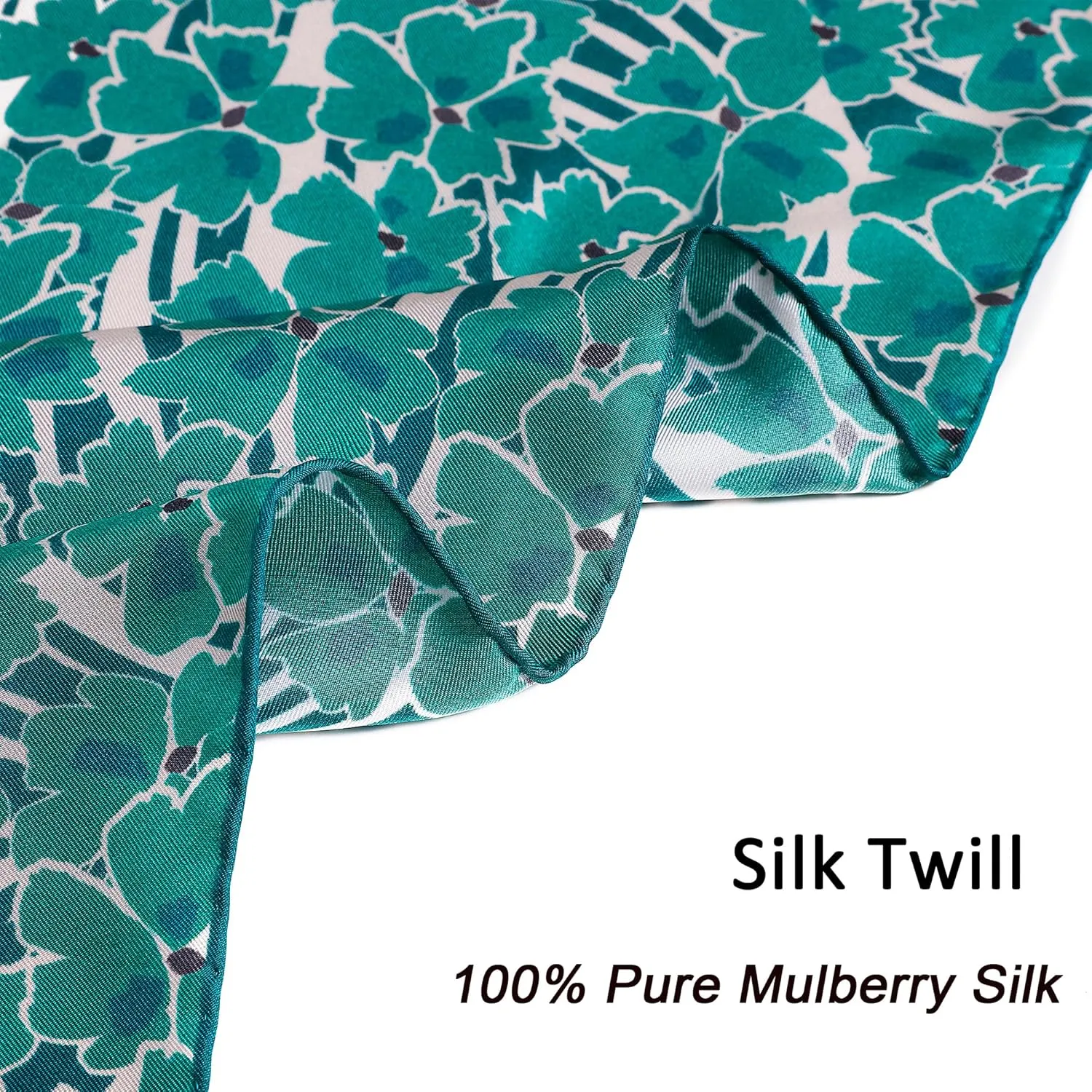 STARWHISPER 100% Pure Mulberry Silk Scarf-27''x27'' 14MM Pure Silk Twill Scarf for Women Square Scarf with Gift Packaging