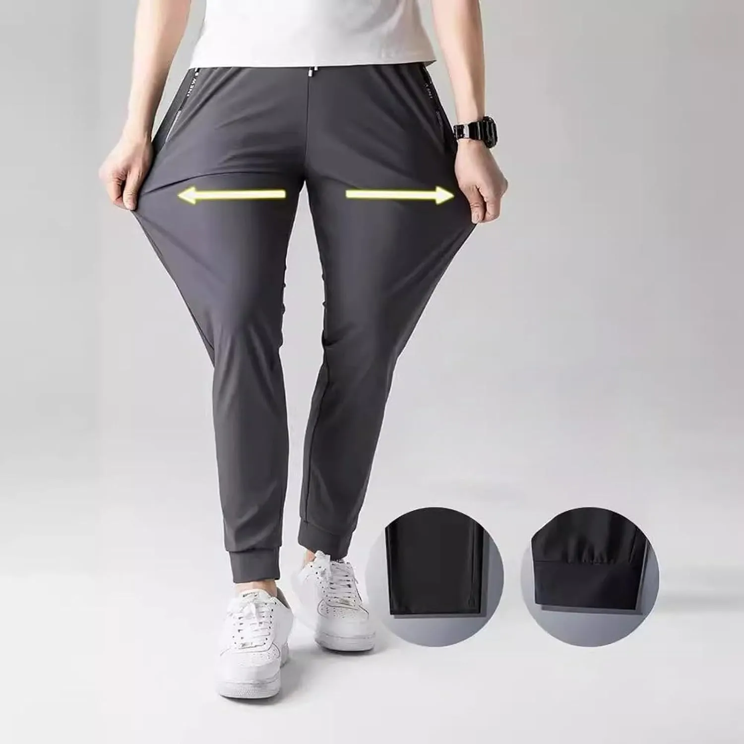 StretchActive Men's Quick Drying Workout Pants Comfortable Travel Joggers for Gym Running Casual Wicking Fabric