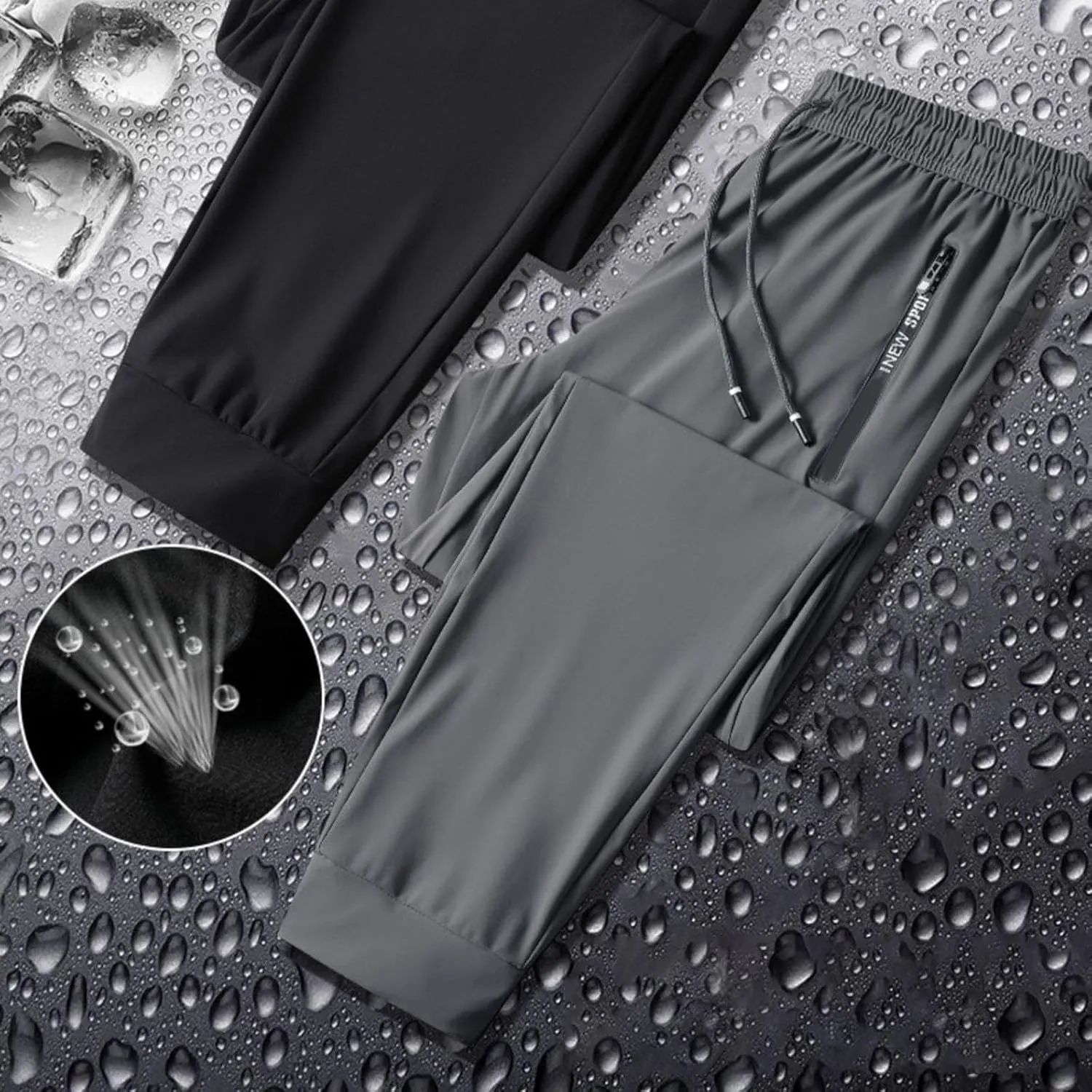 StretchActive Men's Quick Drying Workout Pants Comfortable Travel Joggers for Gym Running Casual Wicking Fabric