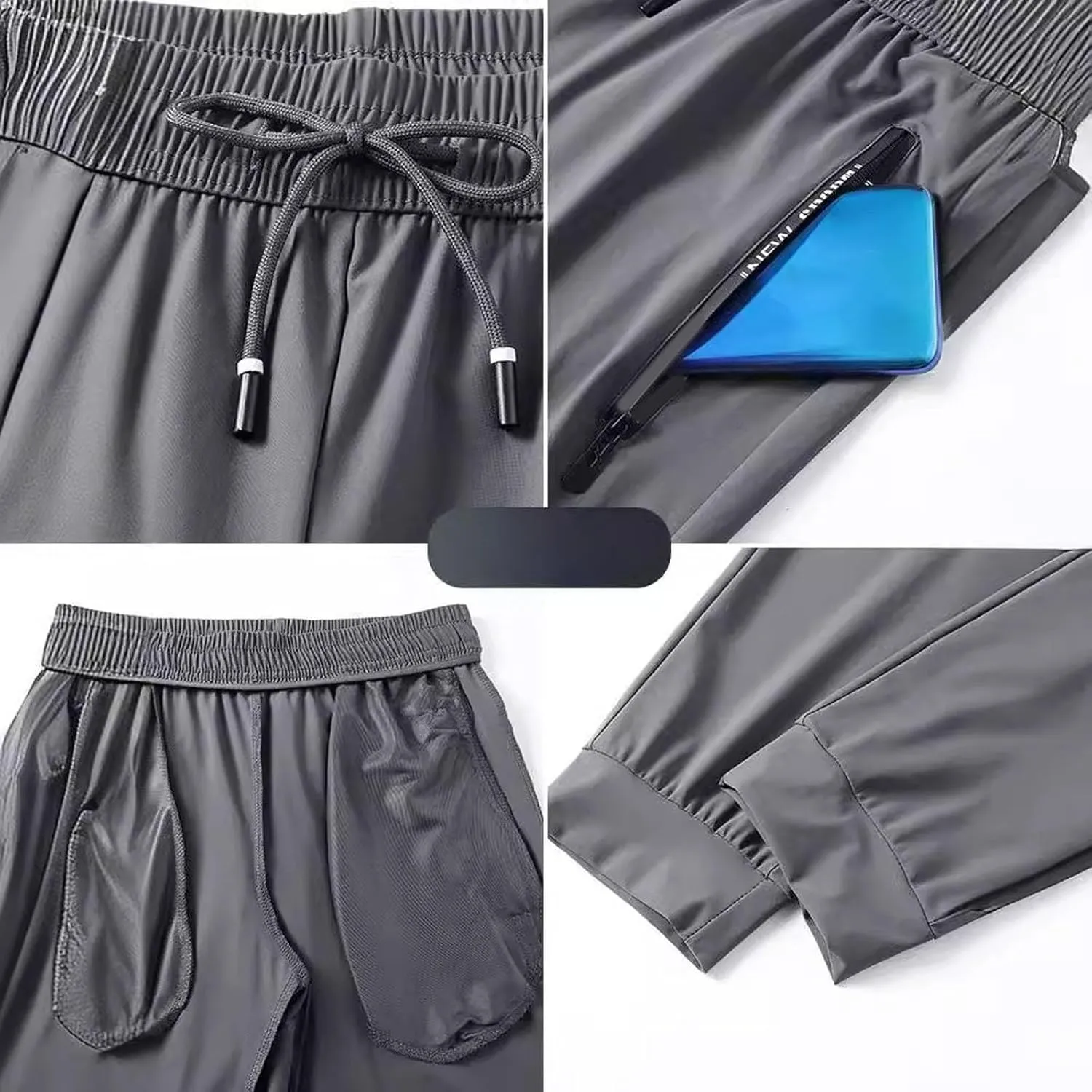 StretchActive Men's Quick Drying Workout Pants Comfortable Travel Joggers for Gym Running Casual Wicking Fabric