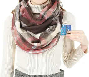 stylesilove Winter Plaid Infinity Scarf with Hidden Zipper Pocket Fashion Travel Scarf for Women and Men