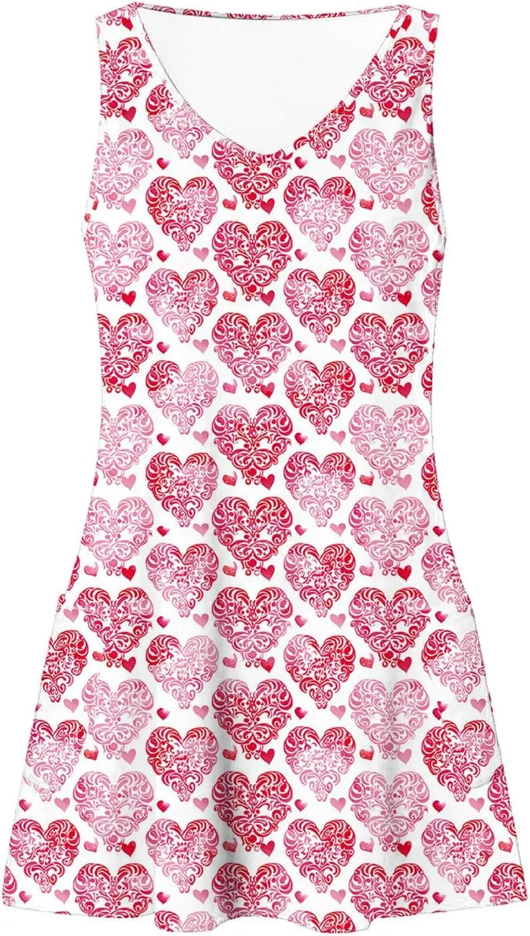 Summer Floral Sundress for Women Casual Sleeveless V Neck Button Down A Line Short Dress Beach Vacation Mini Dress
