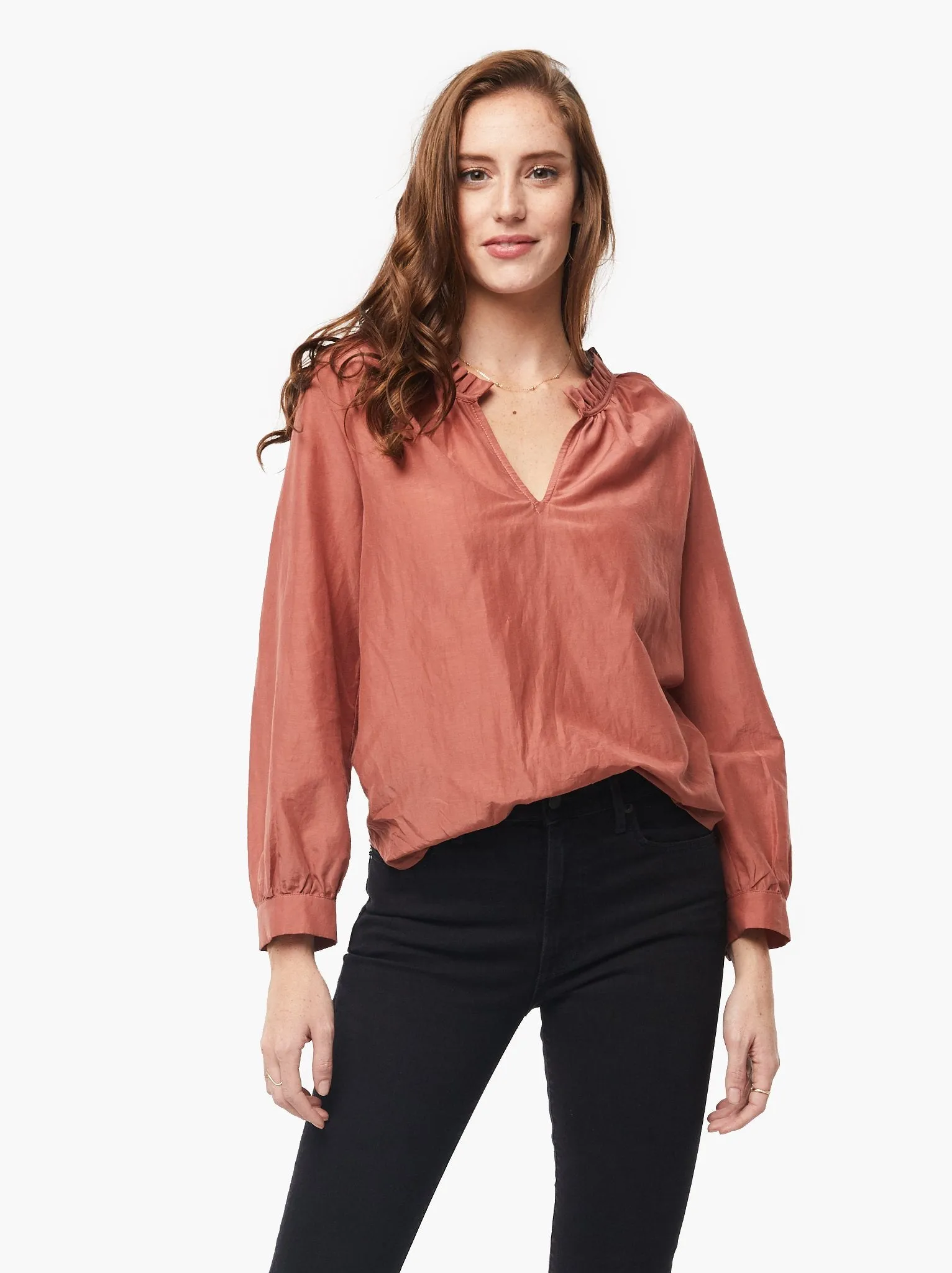 Sylvia Ruffle Neck Blouse