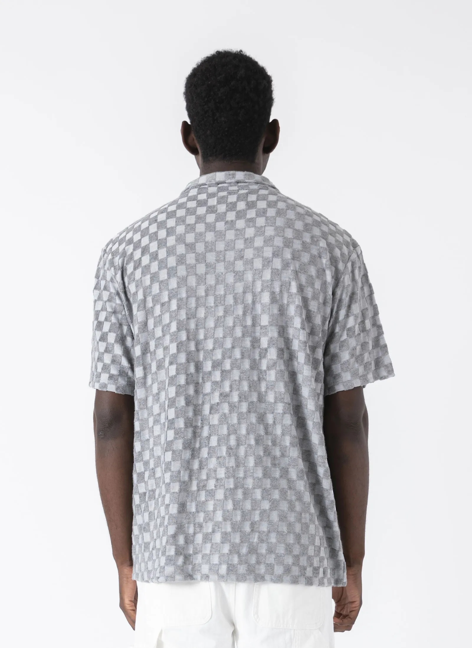 Terry Checker Polo Grey Melange