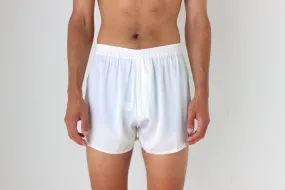 Vintage 80s PURE SILK Luxury Boxer Shorts in White