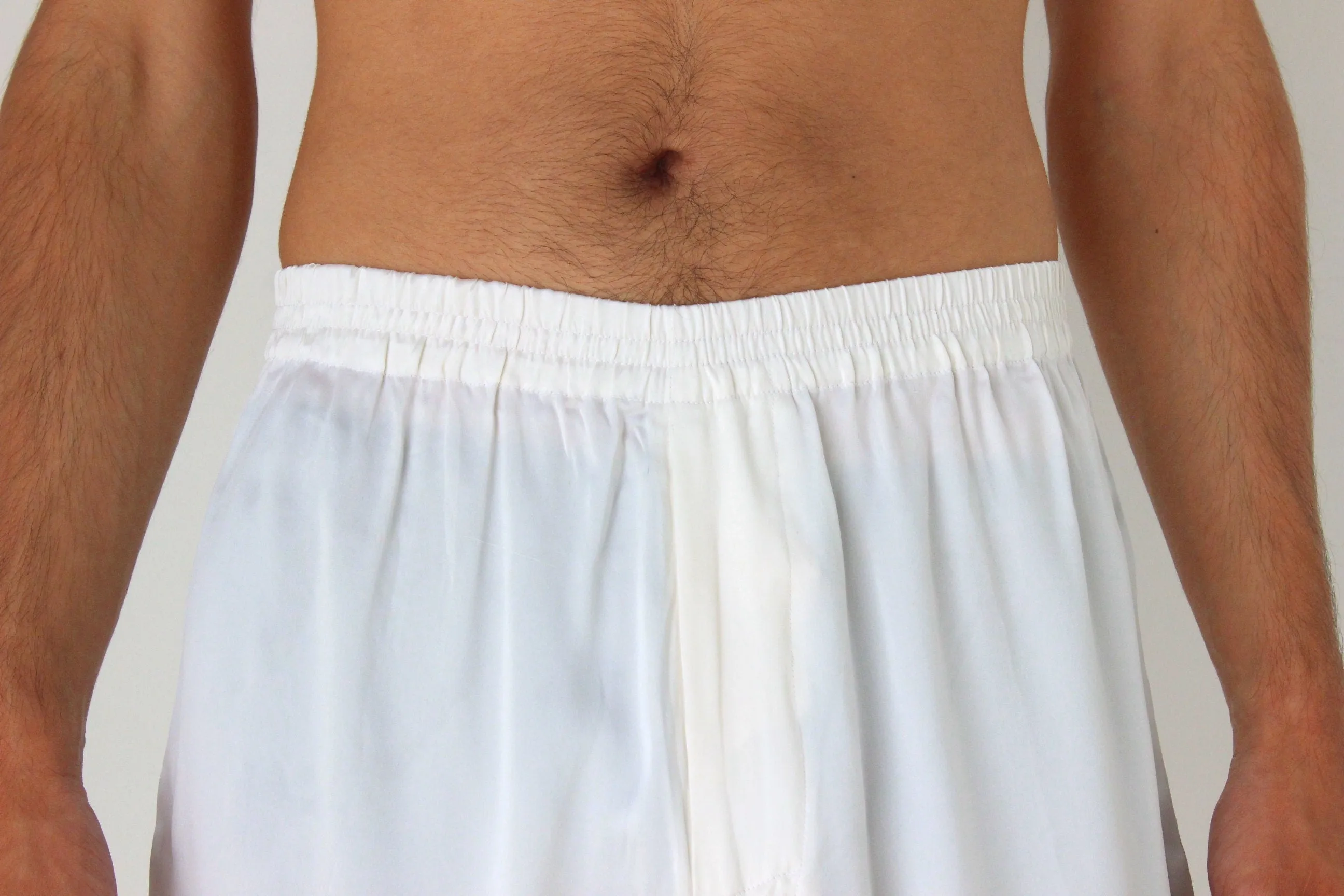 Vintage 80s PURE SILK Luxury Boxer Shorts in White