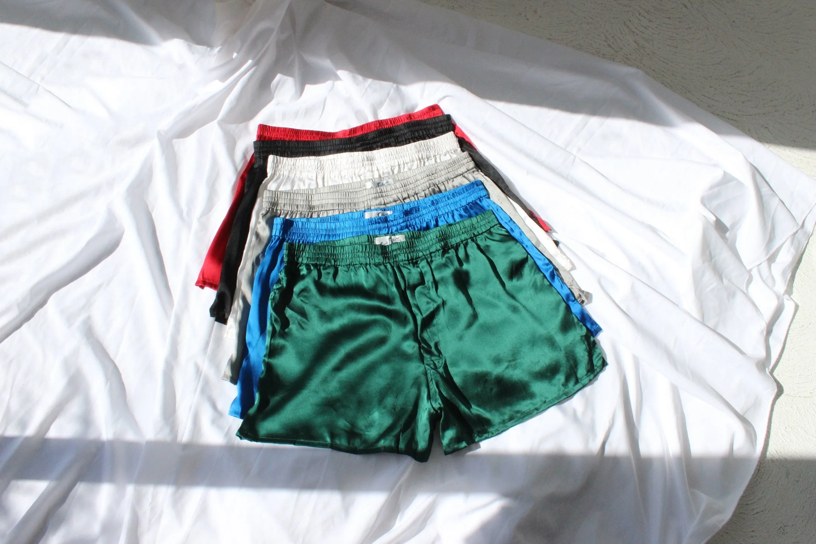 Vintage 80s PURE SILK Luxury Boxer Shorts in White
