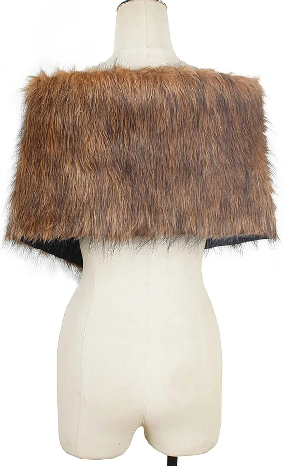 Women Faux Fur Long Shawl Wrap Scarf Shrug For Elegant Bridal Wedding Party Fashion Ladies Christmas Gifts