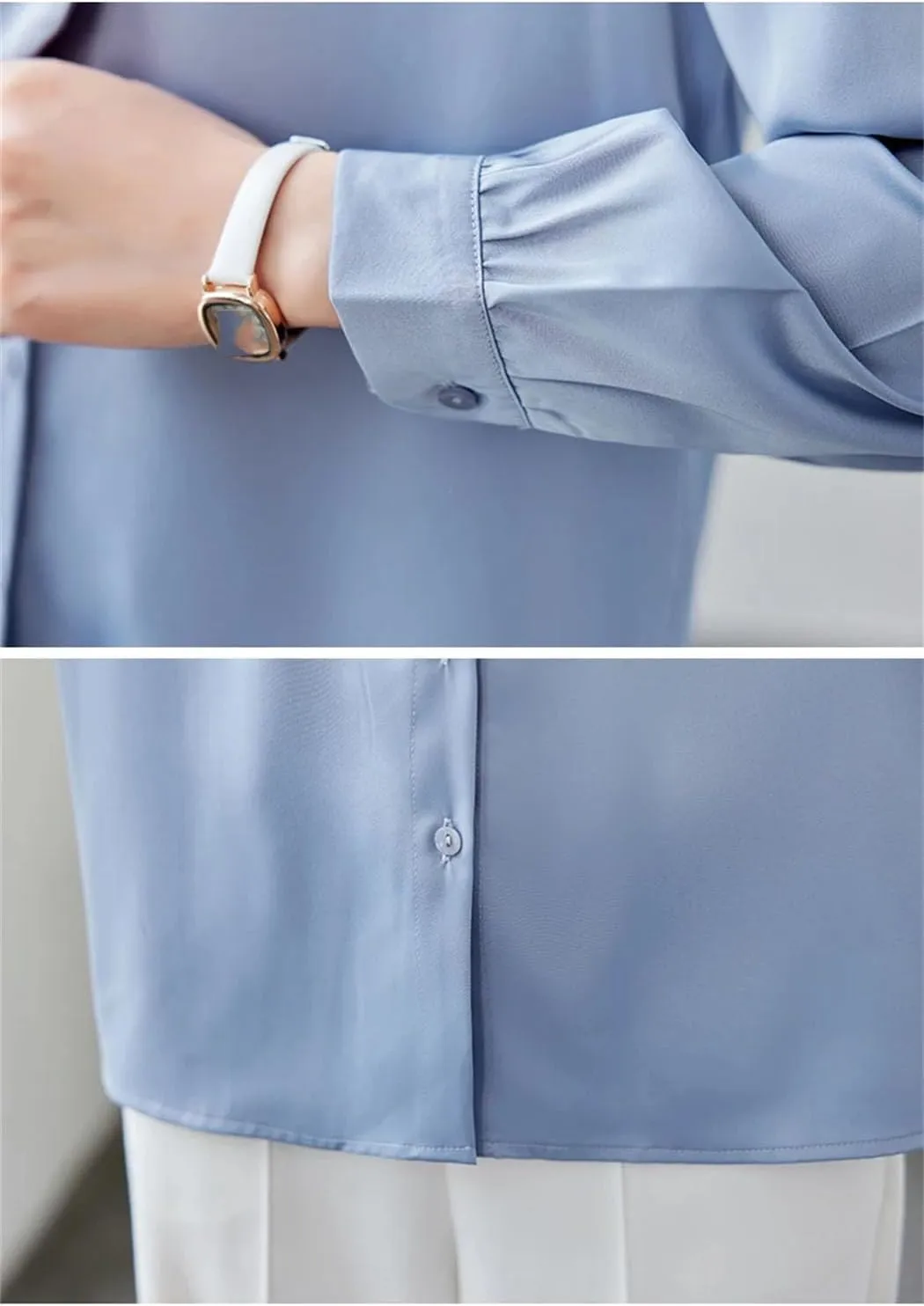 Women's Bow Collar Blouse Long Sleeve Loose Shirt Office Ladies Spring-Summer Top