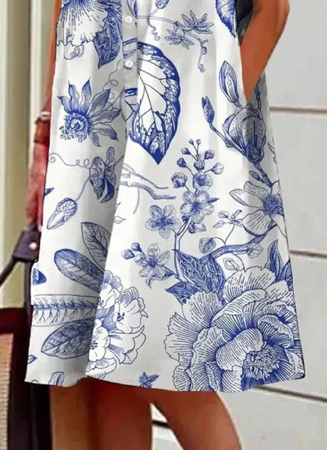 Women's Floral Shirt Mini Dress 2025 Summer Casual Loose Button Up Collared Short Sleeve Shift Dresses with Pockets