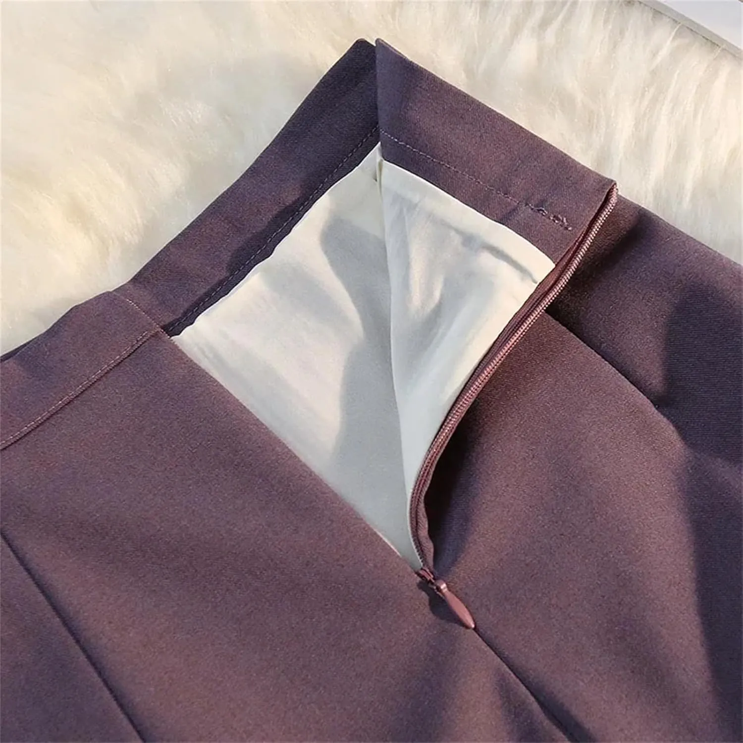 Women's High Waist Midi Skirt Back Slit Chic A-Line Straight Wrap Skirt