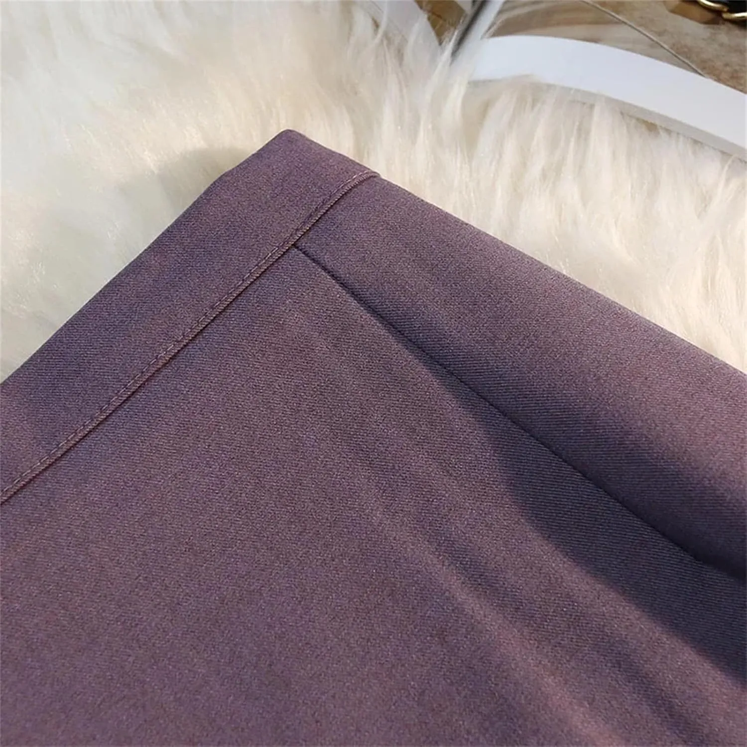 Women's High Waist Midi Skirt Back Slit Chic A-Line Straight Wrap Skirt