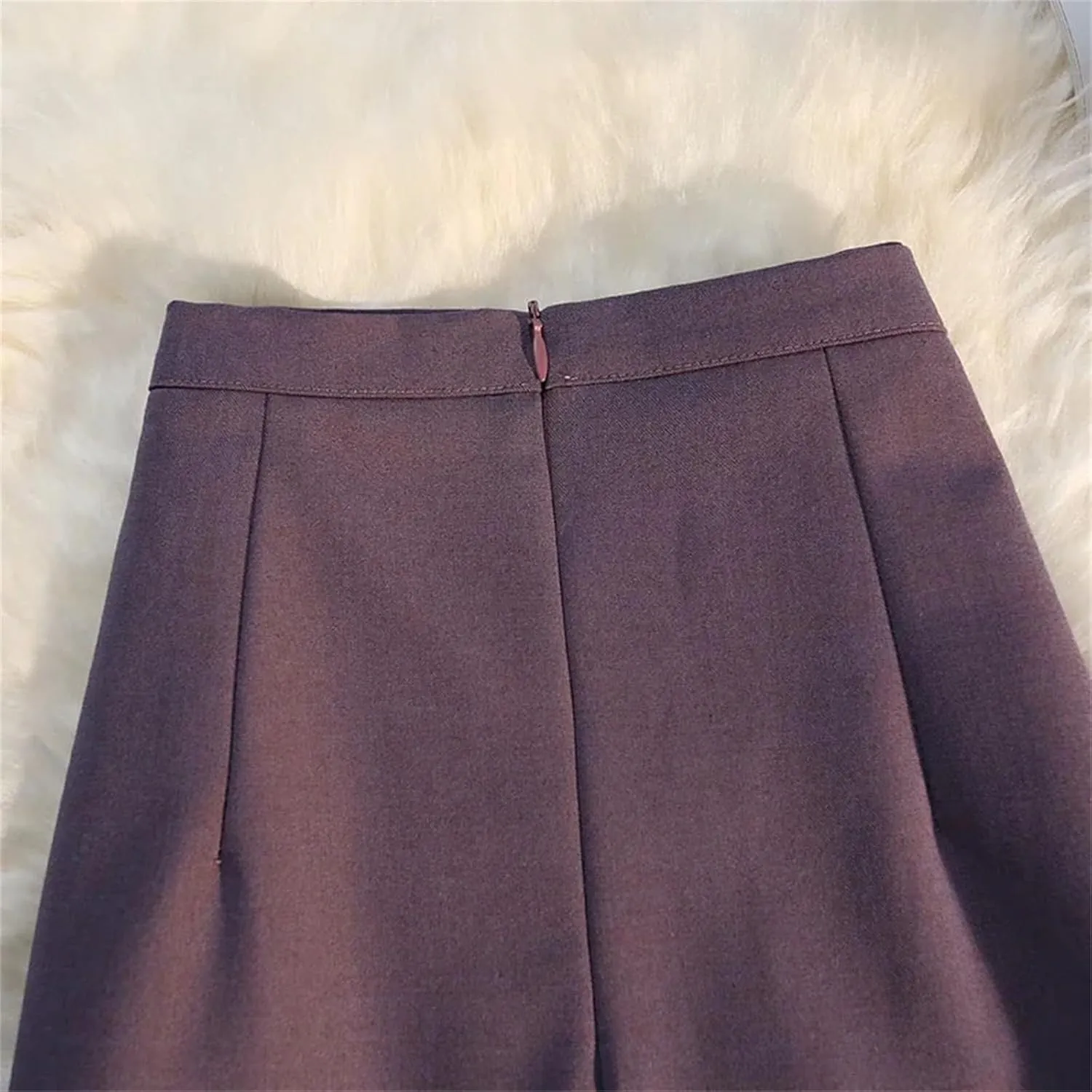 Women's High Waist Midi Skirt Back Slit Chic A-Line Straight Wrap Skirt
