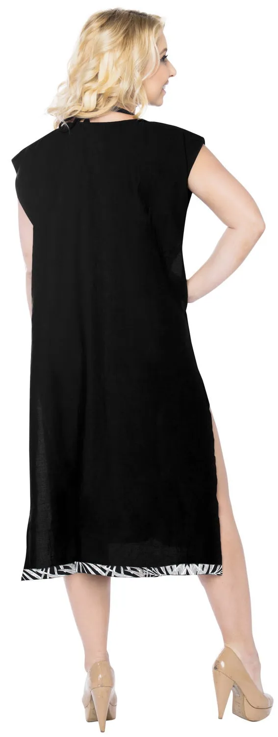 Women's Loose Beach Dress Swimwear Swimsuit Bikini Cover up Open sided Black