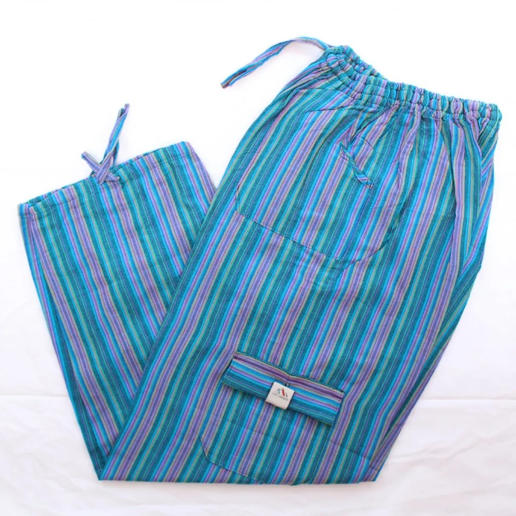 (XL) Purpleish Blue with some Green Lounge Pants 0157